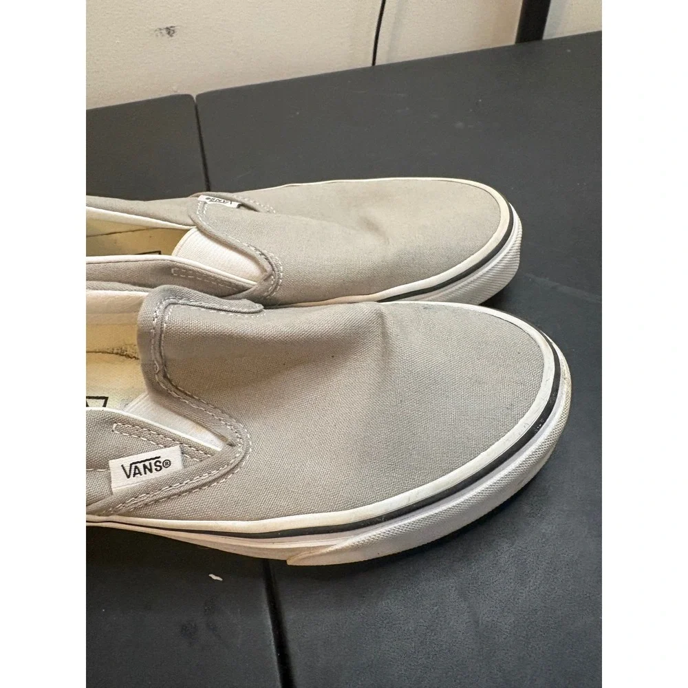 Vans Classic Slip-On Light Grey Canvas Skate Shoes Men 6 Women 7.5 508731 - Picture 2 of 6